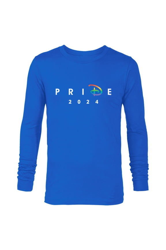 Pride Collection Rainbow Letter D 2024- Long Sleeve T-Shirt for Men - Customized-Navy