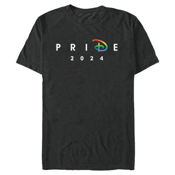 Disney Pride Collection Rainbow Letter D 2024- Short Sleeve Blended T-Shirt for Adults - Customized-Dark Heather