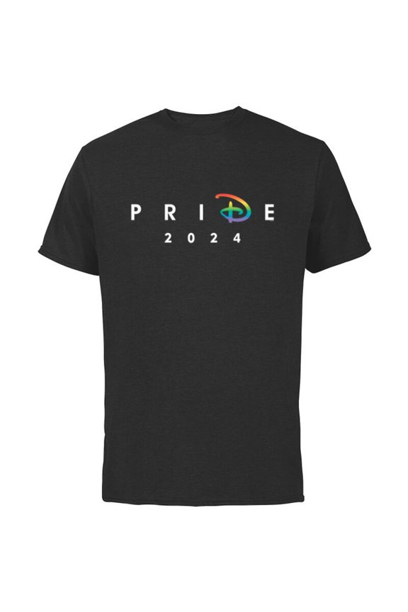 Pride Collection Rainbow Letter D 2024- Short Sleeve Cotton T-Shirt for Adults - Customized-Black