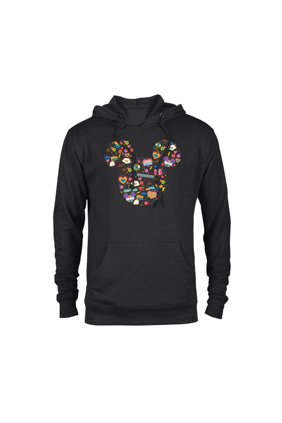 Pride Collection Rainbow Mickey Mouse Icon Doodles- Pullover Hoodie for Adults - Customized-Black
