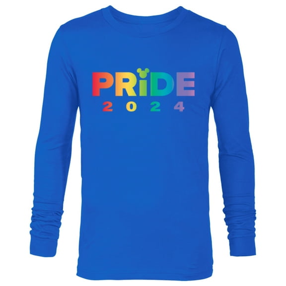 Disney Pride Collection Rainbow Mickey Mouse Icon Pride 2024- Long Sleeve T-Shirt for Men - Customized-Navy