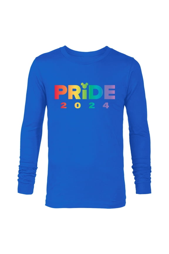 Pride Collection Rainbow Mickey Mouse Icon Pride 2024- Long Sleeve T-Shirt for Men - Customized-Navy