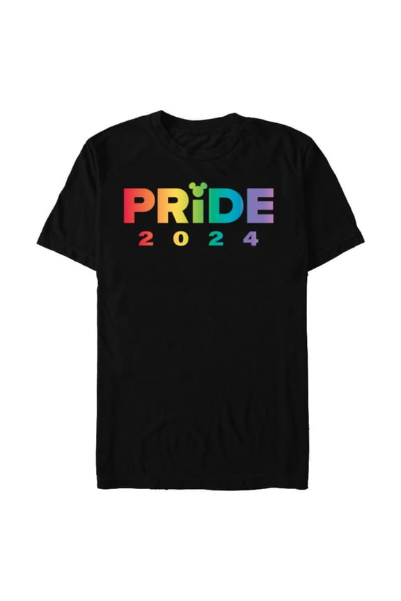 Pride Collection Rainbow Mickey Mouse Icon Pride 2024- Short Sleeve Blended T-Shirt for Adults - Customized-Black