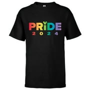 Disney Pride Collection Rainbow Mickey Mouse Icon Pride 2024- Short Sleeve T-Shirt for Kids - Customized-Black