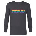 thumbnail image 1 of Disney Pride Collection Rainbow Mickey Mouse Proud Retro- Long Sleeve T-Shirt for Men - Customized-Charcoal Heather, 1 of 5