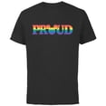 thumbnail image 1 of Disney Pride Collection Rainbow Mickey Mouse Proud Retro- Short Sleeve Cotton T-Shirt for Adults - Customized-Black, 1 of 5