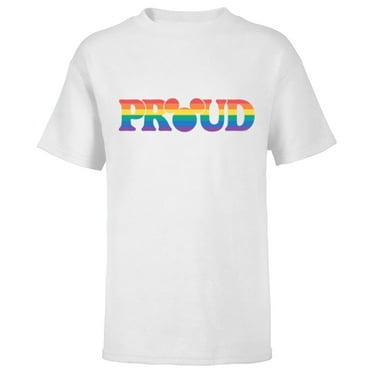 Disney Pride Collection Rainbow Mickey Mouse Proud Retro- Short Sleeve T-Shirt for Kids - Customized-White