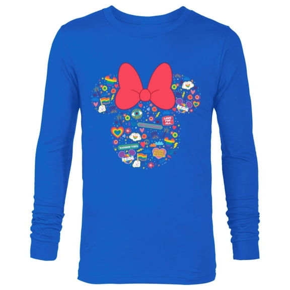 Disney Pride Collection Rainbow Minnie Mouse Icon Doodles- Long Sleeve T-Shirt for Men - Customized-Navy