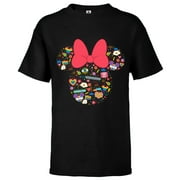 Disney Pride Collection Rainbow Minnie Mouse Icon Doodles- Short Sleeve T-Shirt for Kids - Customized-Black