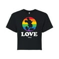thumbnail image 1 of Disney Pride - Love - Rainbow Spotlight on Mickey - Juniors Cropped Cotton Blend T-Shirt, 1 of 5