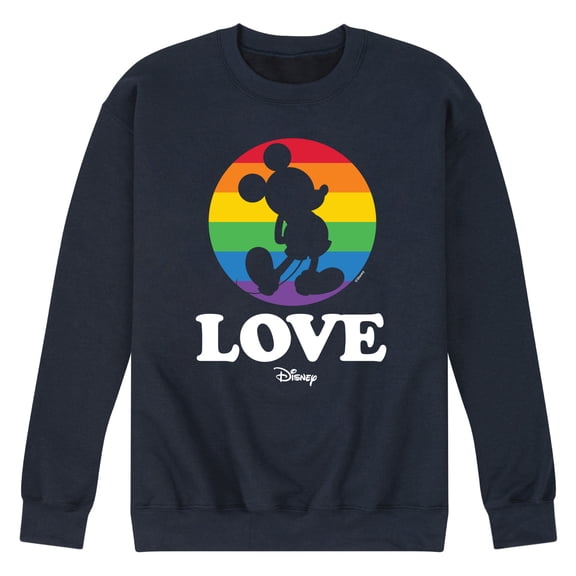 Disney Pride - Love - Rainbow Spotlight on Mickey - Men's Crew Neck Fleece Pullover