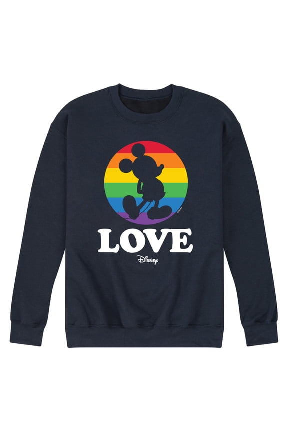 Pride - Love - Rainbow Spotlight on Mickey - Men's Crew Neck Fleece Pullover
