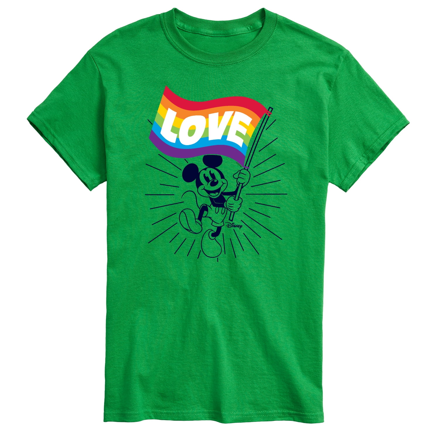 Disney Pride Wave Your Love Flag Mickey Mouse Men's Short Sleeve