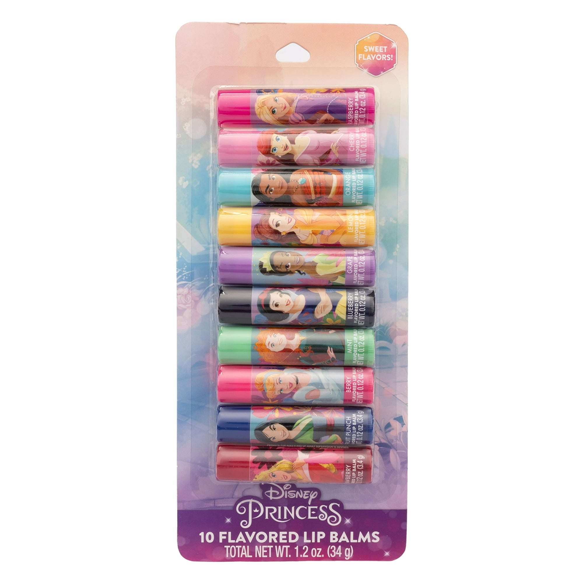 Disney Princess 10 Pack Assorted Lip Balm, 1.2 oz