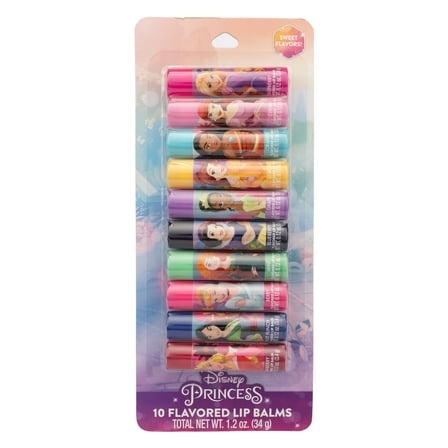 Disney Princess 10 Pack Assorted Lip Balm, 1.2 oz