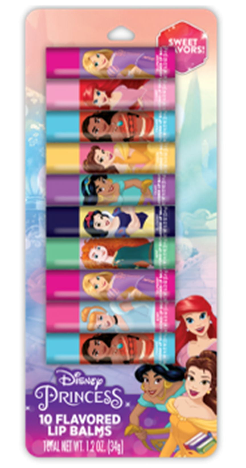 Disney Princess 10 Pack Assorted Lip Balm, 1.2 oz