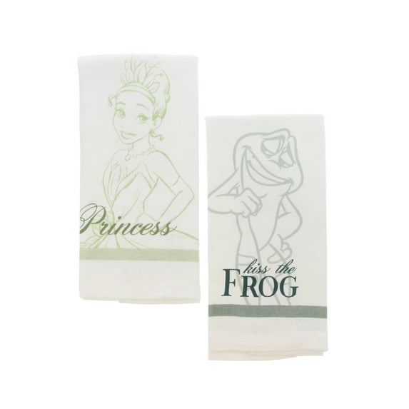 Disney Princess 100% Cotton Kitchen Towels, 2pk-Soft & Absorbent Decorative Kitchen Towels Perfect for Drying Dishes & Hands-Machine Washable Kitchen Towel Set, 16 x 26 inches - Princess and the Frog