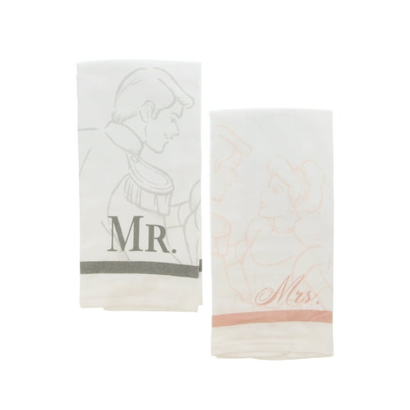 Disney Princess 100% Cotton Kitchen Towels, 2pk-Soft & Absorbent Decorative Kitchen Towels Perfect for Drying Dishes & Hands-Machine Washable Kitchen Towel Set, 16 x 26 inches - Cinderella