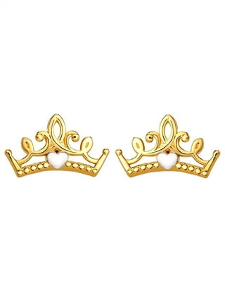 Princess crown earrings deals