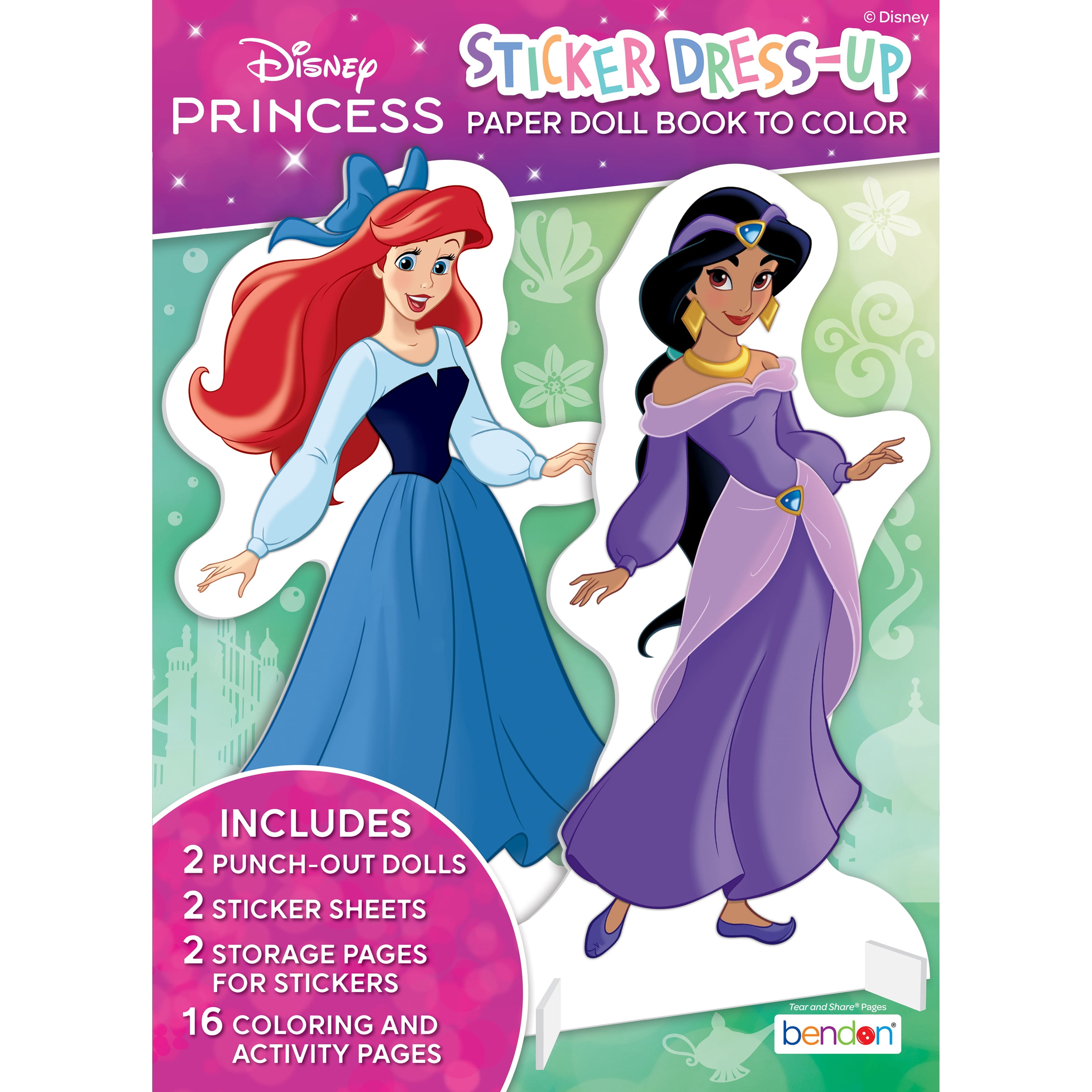 Disney Princess 16-Page Coloring and Activity Book with Paper Doll and Stickers, Paperback by Bendon
