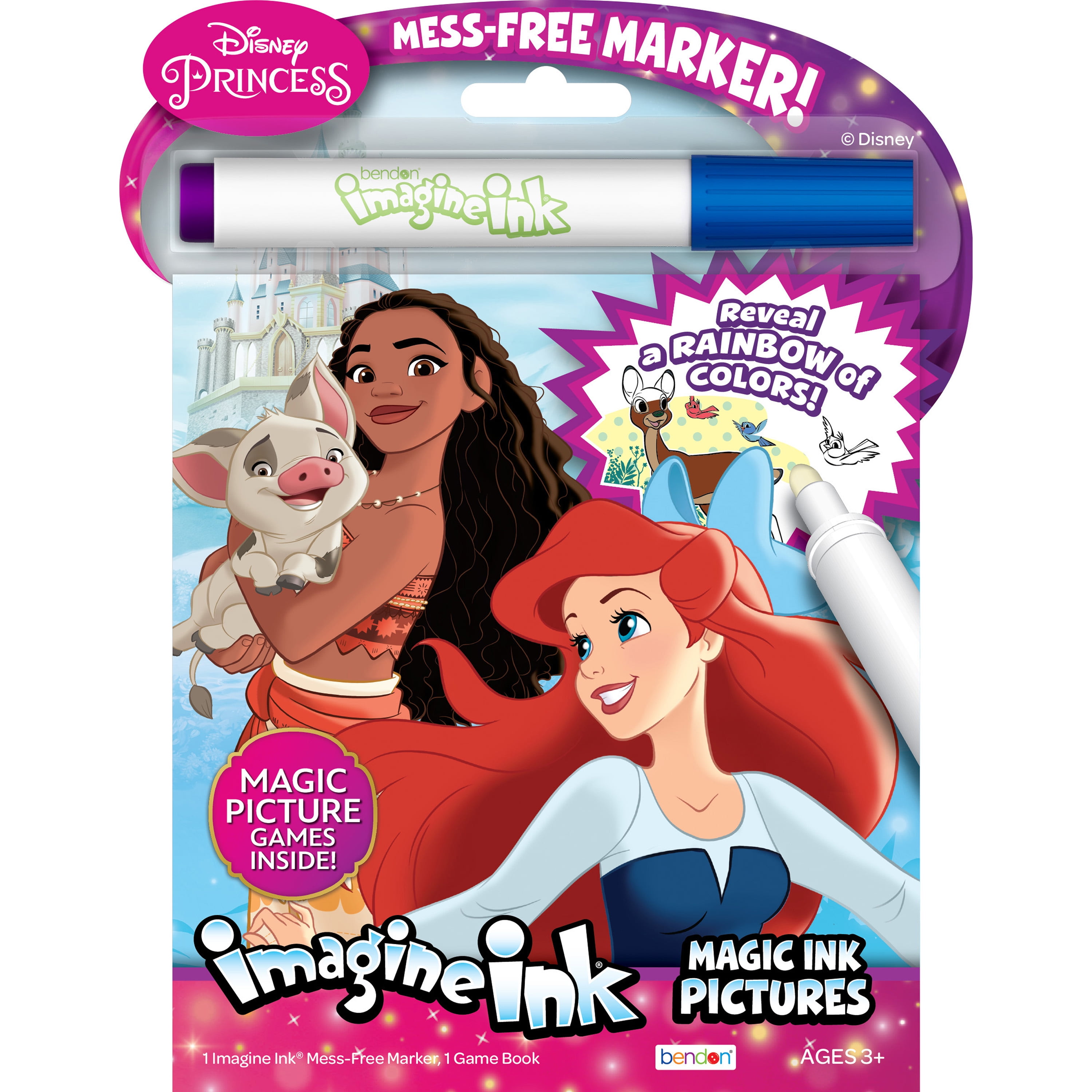 Disney Princess 16-Page Imagine Ink Coloring Book with Mess Free Marker ...