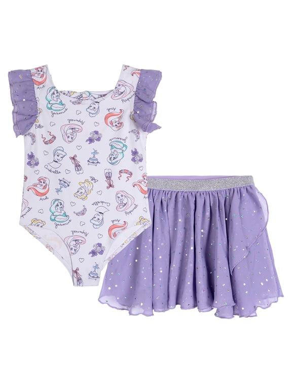 Disney Princess 2-Piece Gymnastics Leotard and Skirt Set Purple