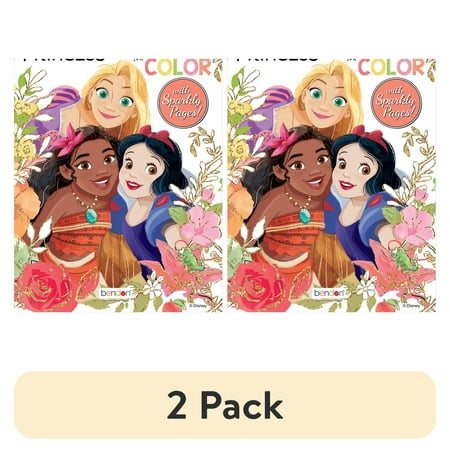 (2 pack) Disney Princess 32-page Glitter Coloring Book, by Bendon, Paperback