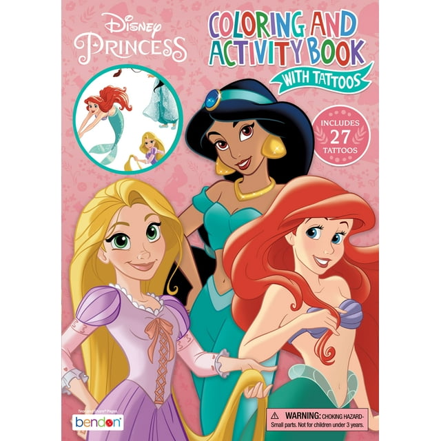 Disney Princess 48 Page Coloring and Activity Book With Tattoos ...