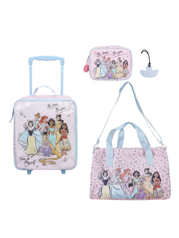 Disney Princess 4pc Pilot Case Luggage Set for Kids Travel