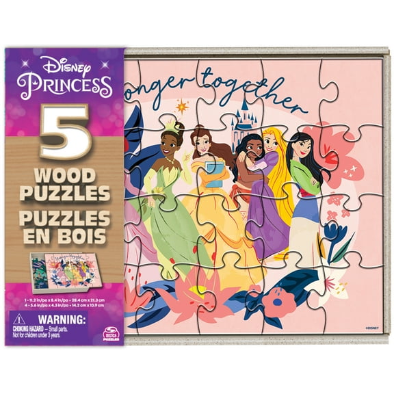 Disney Princess 5pk Wood Puzzle