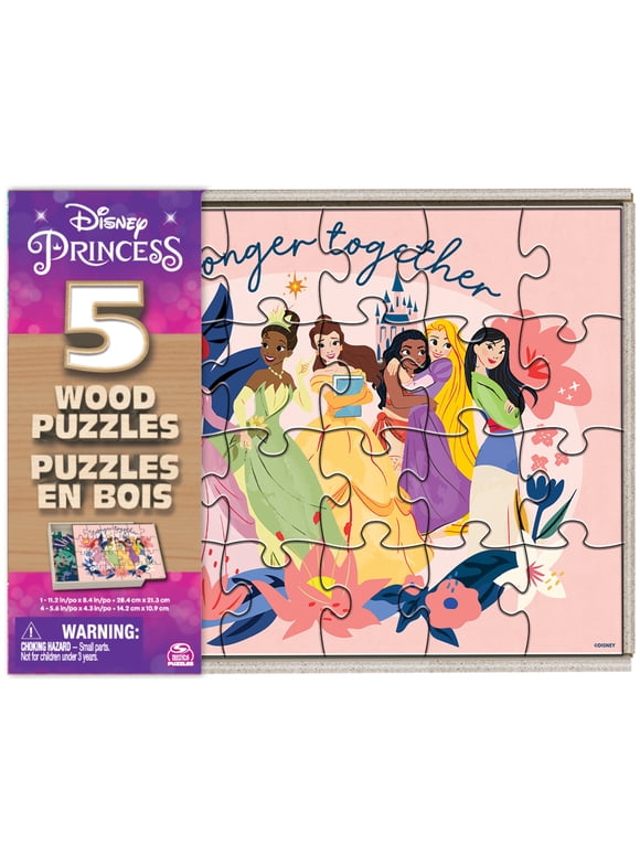 Disney Princess, 5 Jigsaw Puzzle Bundle in Storage Box