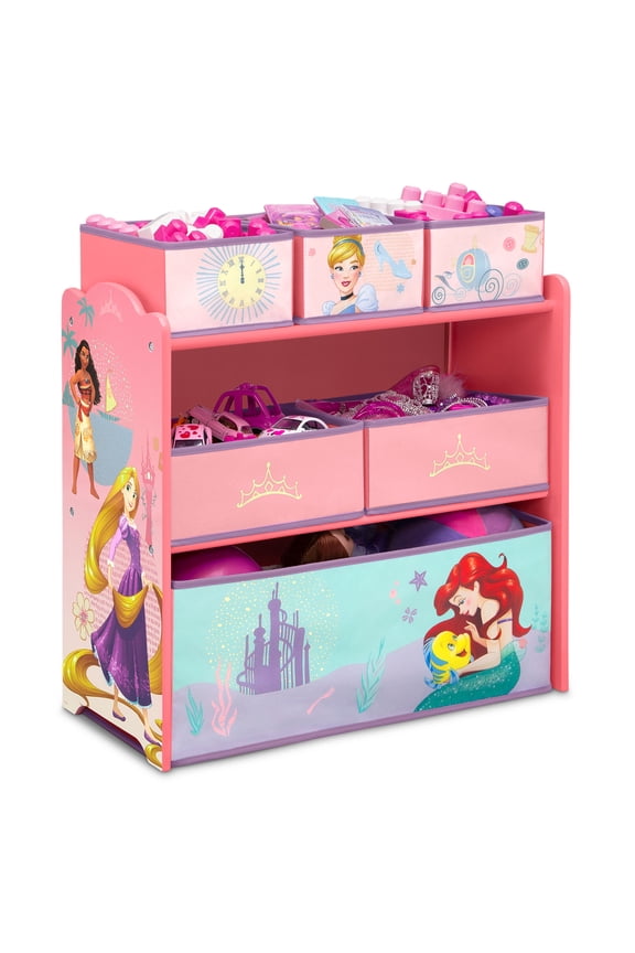 Princess 6 Bin Design and Store Toy Organizer by Delta Children