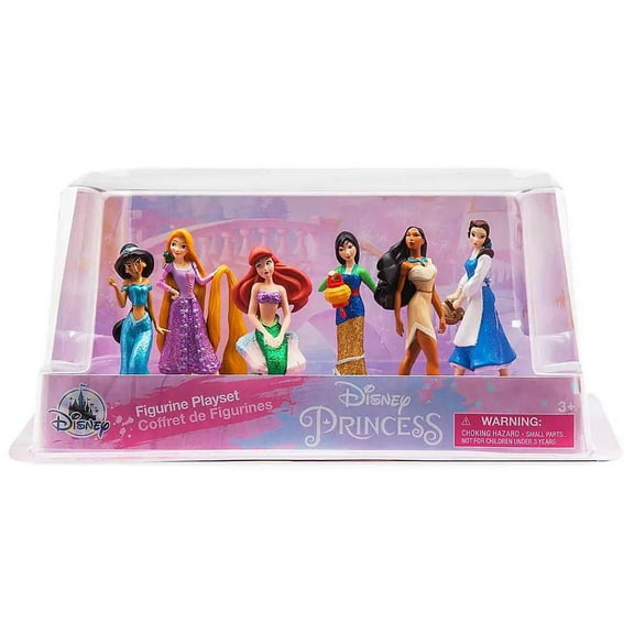 Disney Princess 6-Piece PVC Figure Play Set (Ariel, Belle, Pocahontas, Mulan, Jasmine, & Rapunzel)