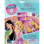 Disney Princess 8 Count Mini Play Pack with Small Coloring Book and Crayons, Paper Party Favors