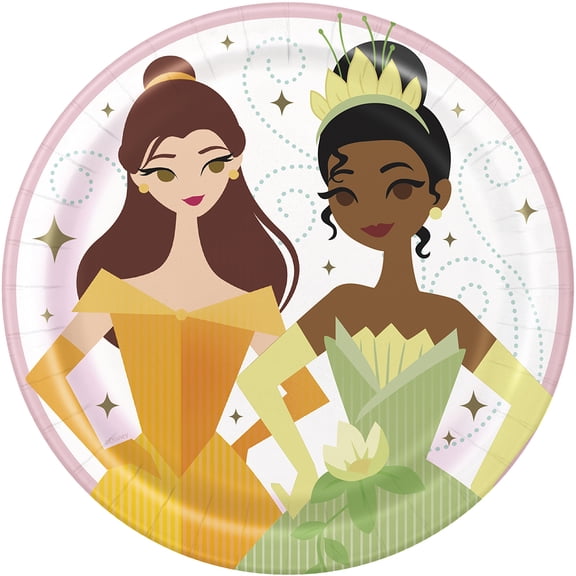 Disney Princess 8 Ct Dessert Cake Plates Belle Tiana