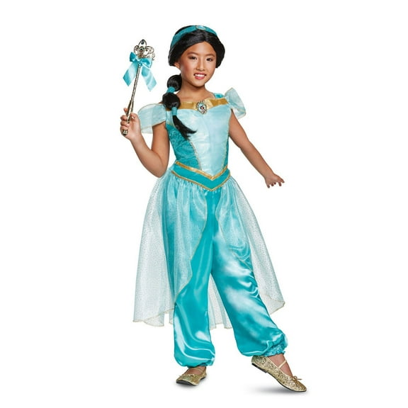 Disney Princess Aladdin Jasmine Deluxe Girl's Halloween Fancy-Dress Costume for Toddler, XS