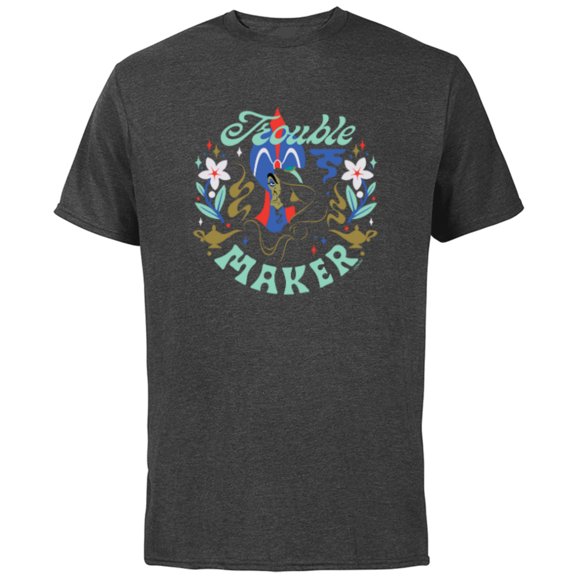 Disney Princess Aladdin Jasmine and Jafar Trouble Maker - Short Sleeve Cotton T-Shirt for Adults - Customized-Charcoal