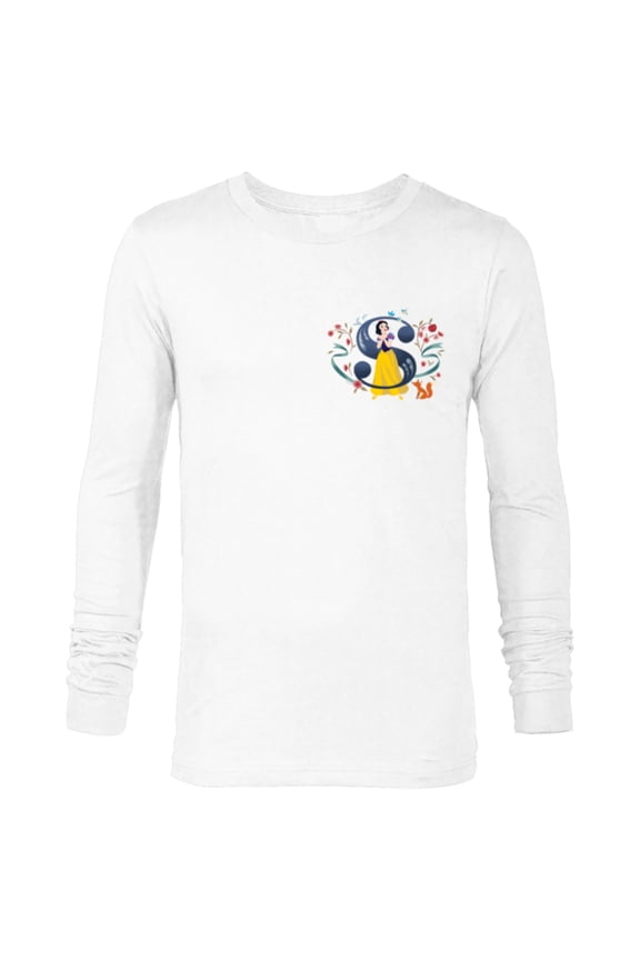 Princess Alphabet Monogram Letter S for Snow White - Long Sleeve T-Shirt for Men - Customized-White
