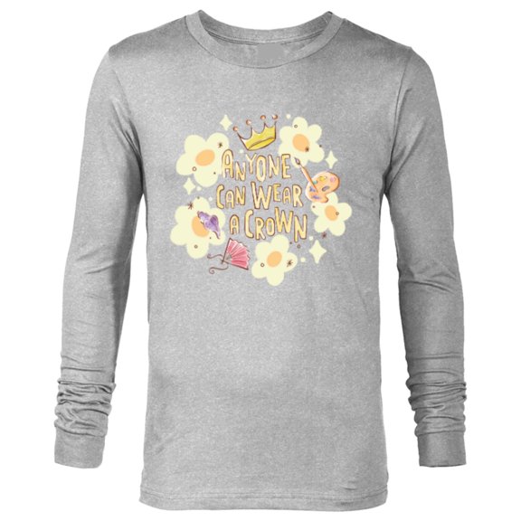 Disney Princess Anyone Can Wear a Crown - Long Sleeve T-Shirt for Men - Customized-Athletic Heather