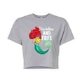 thumbnail image 1 of Disney Princess - Ariel And Flounder Fearless And Free - Junior's Cropped T-Shirt, 1 of 4