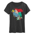 thumbnail image 1 of Disney Princess - Ariel And Flounder With Flowers -  Women's Short Sleeve Graphic T-Shirt, 1 of 5