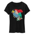 thumbnail image 1 of Disney Princess - Ariel And Flounder With Flowers -  Women's Short Sleeve Graphic T-Shirt, 1 of 5
