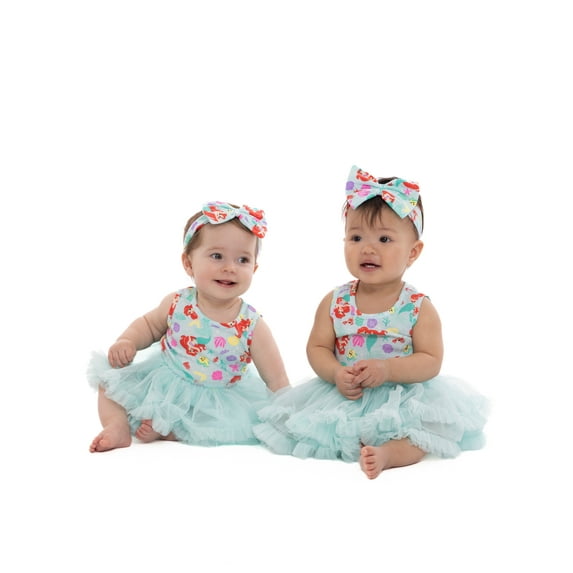 Disney Princess Ariel Baby Girl All Over Print Tutu with Matching Headband, 2 Piece, Sizes 12 Months-5T