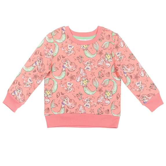 Disney Princess Ariel Big Girls French Terry Sweatshirt Infant to Big Kid