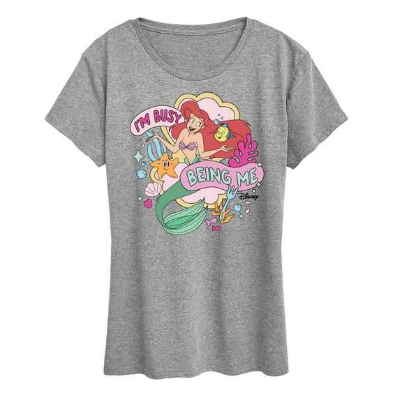 Disney Princess - Ariel Busy Being Me - Women's Short Sleeve Graphic T-Shirt