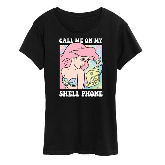 Disney Princess - Ariel Call Me On My Shell Phone - Women's Short Sleeve Graphic T-Shirt
