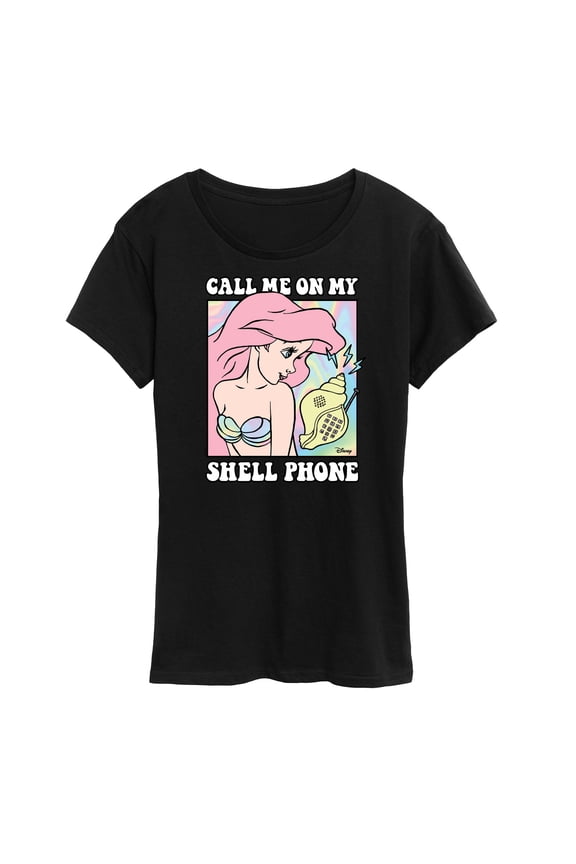 Princess - Ariel Call Me On My Shell Phone - Women's Short Sleeve Graphic T-Shirt