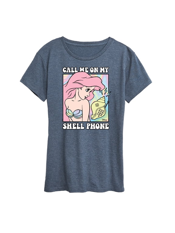 Princess - Ariel Call Me On My Shell Phone - Women's Short Sleeve Graphic T-Shirt