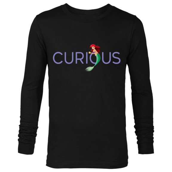 Disney Princess Ariel Curious - Long Sleeve T-Shirt for Men - Customized-Black