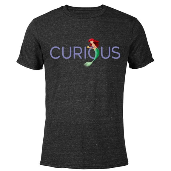 Disney Princess Ariel Curious - Short Sleeve Blended T-Shirt for Adults - Customized-Black